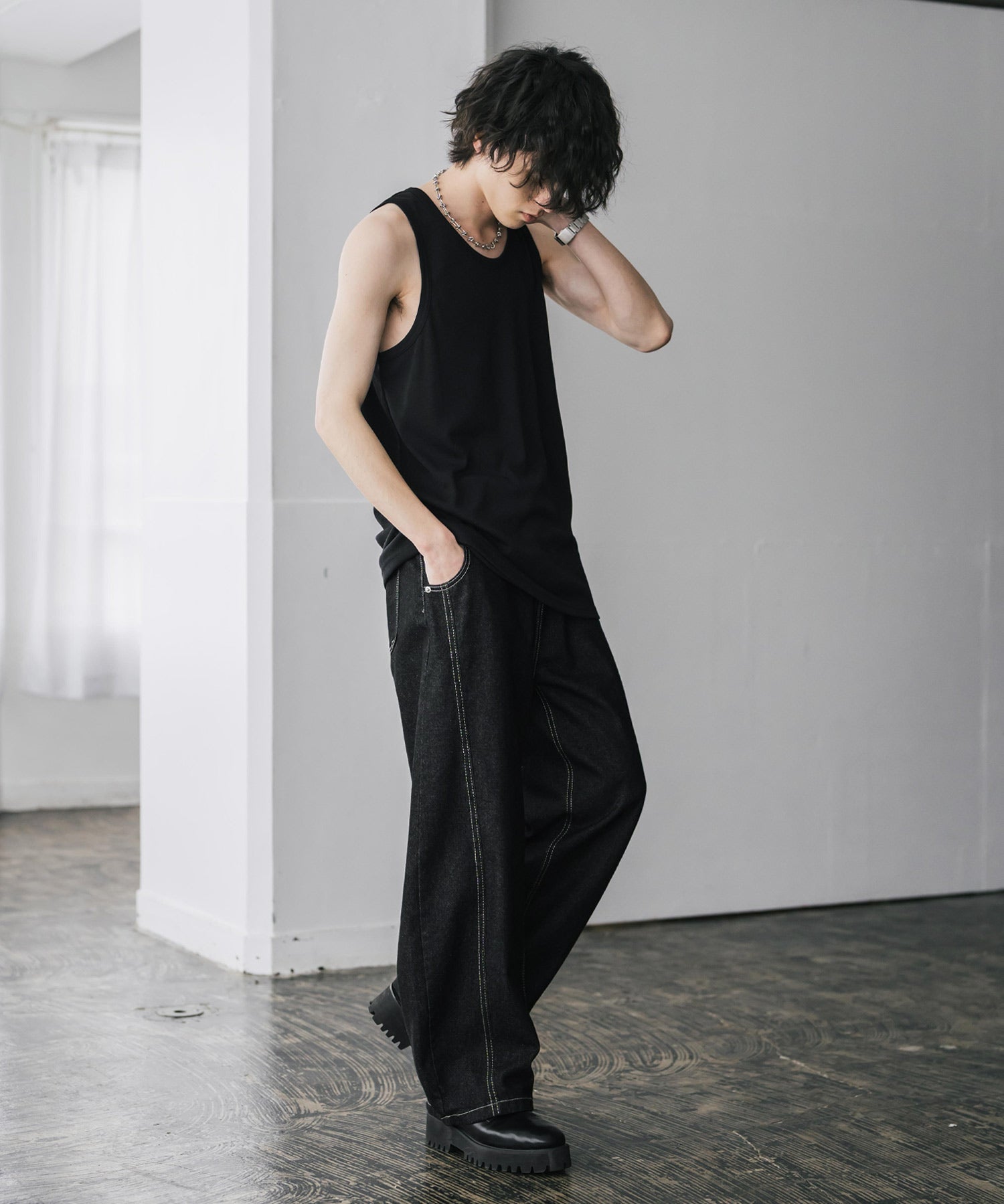 AIR TEC+ 接触冷感・遮熱・UVカットリブタンクトップ 15431