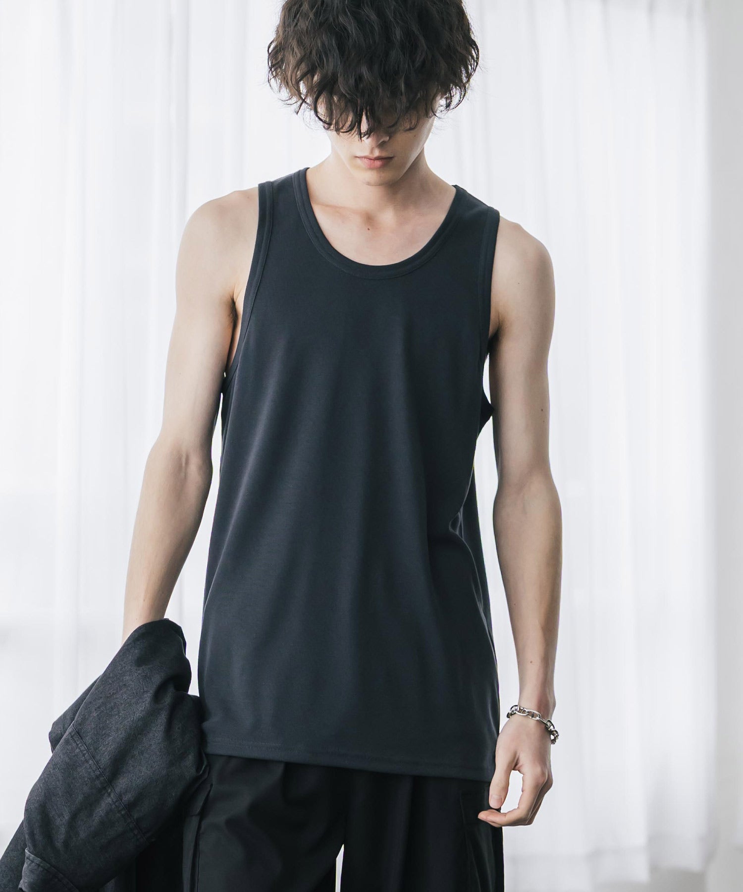 AIR TEC+ 接触冷感・遮熱・UVカットリブタンクトップ 15431