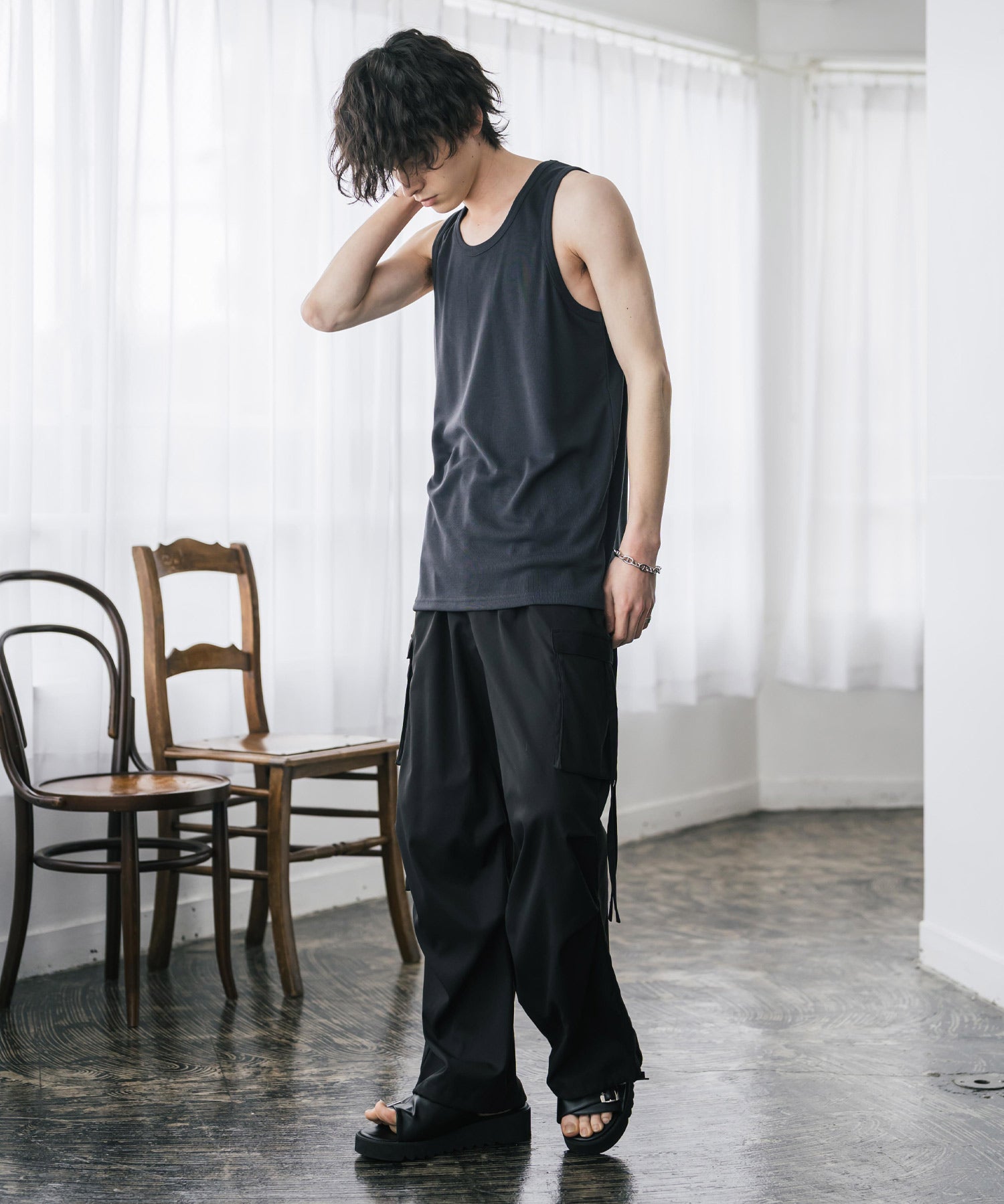 AIR TEC+ 接触冷感・遮熱・UVカットリブタンクトップ 15431