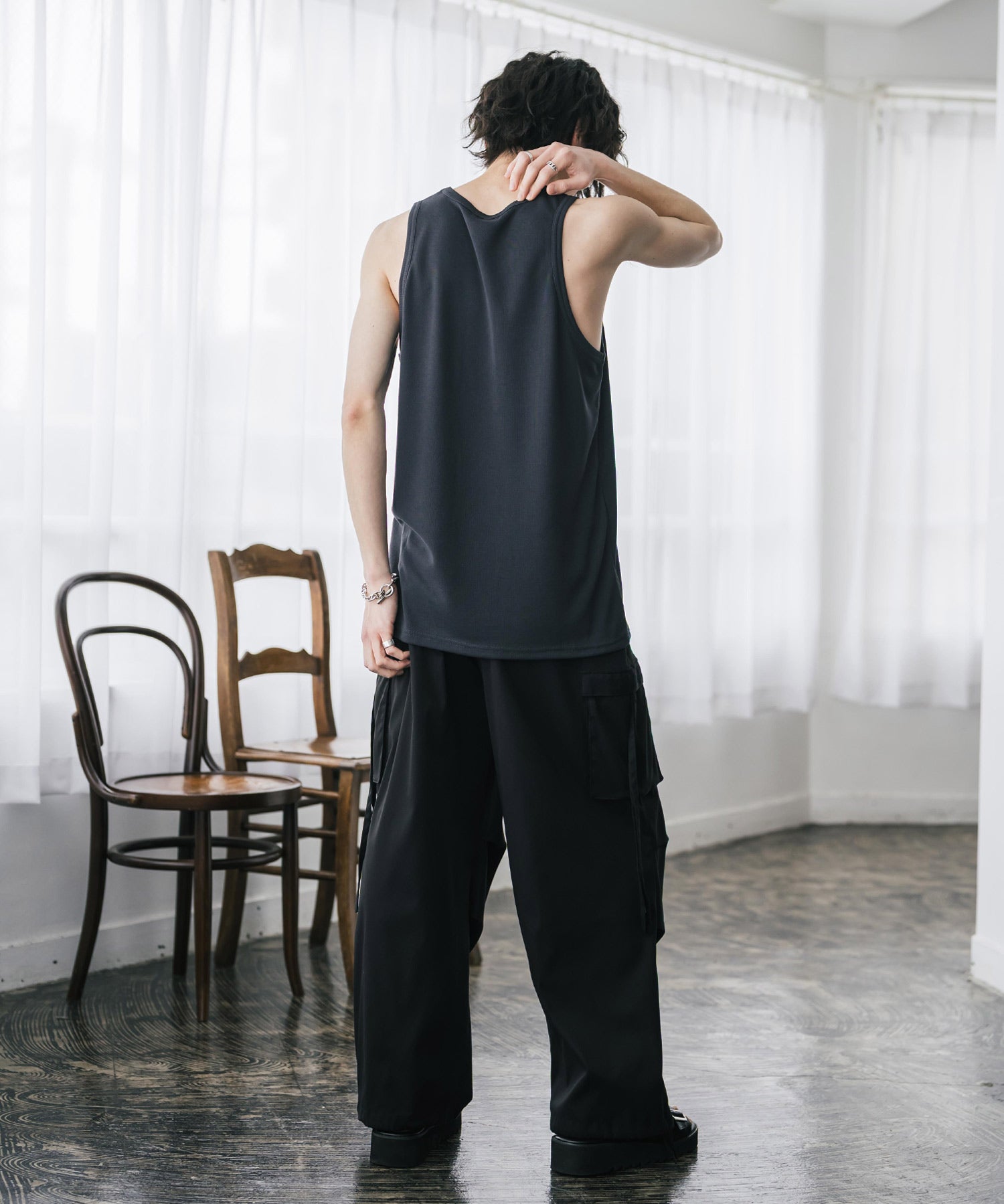 AIR TEC+ 接触冷感・遮熱・UVカットリブタンクトップ 15431