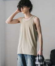 AIR TEC+ 接触冷感・遮熱・UVカットリブタンクトップ 15431