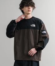 日本未展開モデル THE NORTH FACE ザ・ノースフェイス WHITE LABEL ホワイトレーベル TNF ALBANY EX CREWNECK ワンポイントロゴ刺繍バイカラー長袖カットソー 15432