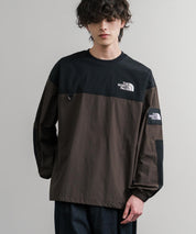 日本未展開モデル THE NORTH FACE ザ・ノースフェイス WHITE LABEL ホワイトレーベル TNF ALBANY EX CREWNECK ワンポイントロゴ刺繍バイカラー長袖カットソー 15432