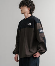 日本未展開モデル THE NORTH FACE ザ・ノースフェイス WHITE LABEL ホワイトレーベル TNF ALBANY EX CREWNECK ワンポイントロゴ刺繍バイカラー長袖カットソー 15432