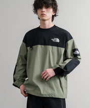 日本未展開モデル THE NORTH FACE ザ・ノースフェイス WHITE LABEL ホワイトレーベル TNF ALBANY EX CREWNECK ワンポイントロゴ刺繍バイカラー長袖カットソー 15432