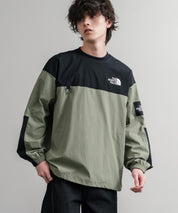 日本未展開モデル THE NORTH FACE ザ・ノースフェイス WHITE LABEL ホワイトレーベル TNF ALBANY EX CREWNECK ワンポイントロゴ刺繍バイカラー長袖カットソー 15432