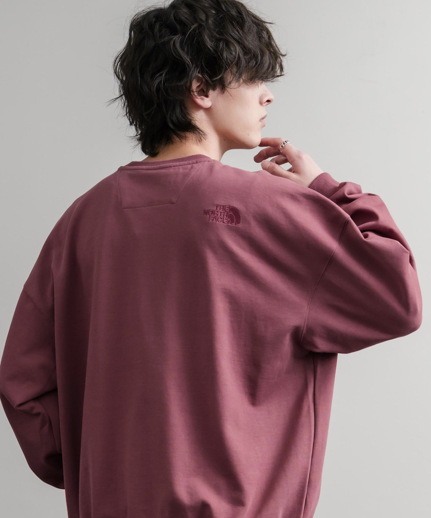 日本未展開モデル THE NORTH FACE ザ・ノースフェイス WHITE LABEL ホワイトレーベル TNF GO-TO SWEATSHIRTS ワンポイントロゴ刺繍クルーネック長袖スウェットトレーナー 15433