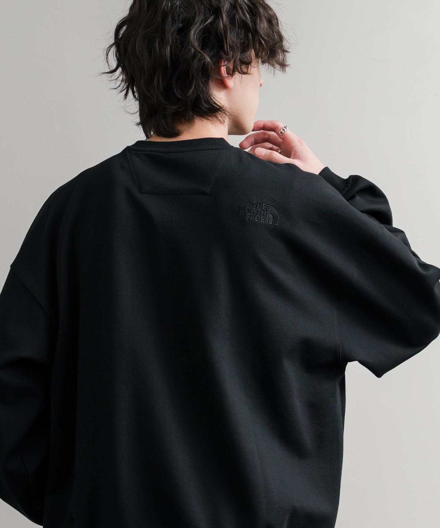 日本未展開モデル THE NORTH FACE ザ・ノースフェイス WHITE LABEL ホワイトレーベル TNF GO-TO SWEATSHIRTS ワンポイントロゴ刺繍クルーネック長袖スウェットトレーナー 15433