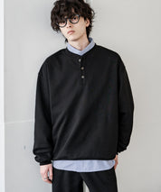 オーバーサイズ 裏毛ヘンリーネック長袖スウェット 15436 【セットアップ可能】