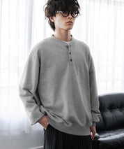オーバーサイズ 裏毛ヘンリーネック長袖スウェット 15436 【セットアップ可能】