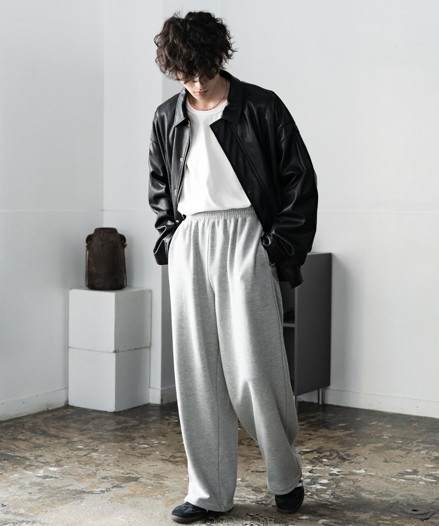 裏毛ワイドイージースウェットパンツ 15437 【セットアップ可能】