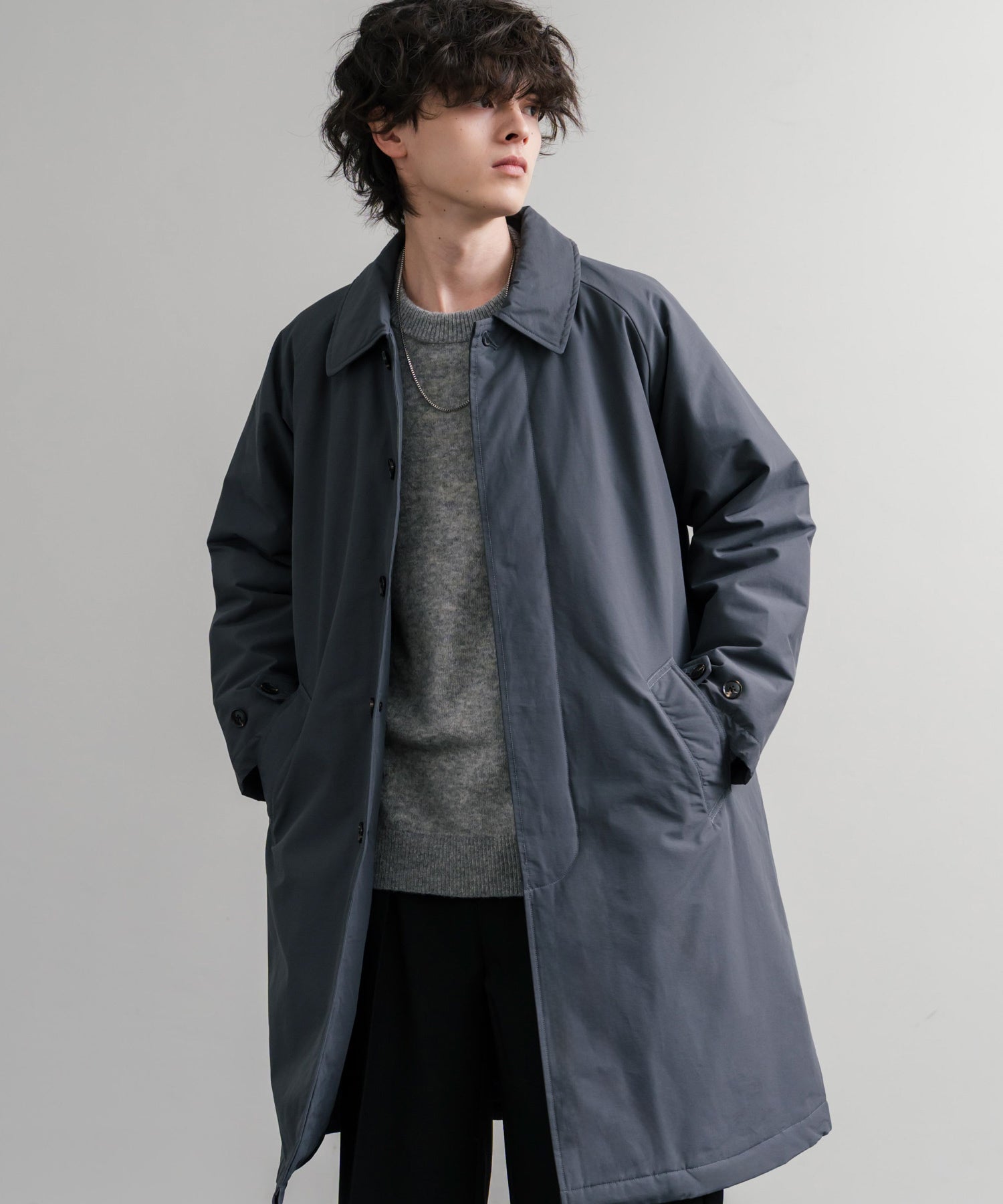 40クロス Sorona Dupont 中綿 ステンカラーコート AUD7354 15440