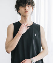 U.S. POLO ASSN. ユーエスポロアッスン 別注コラボワンポイントロゴ刺繍天竺タンクトップ/ノースリーブTee 15441