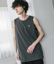 U.S. POLO ASSN. ユーエスポロアッスン 別注コラボワンポイントロゴ刺繍天竺タンクトップ/ノースリーブTee 15441