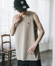 U.S. POLO ASSN. ユーエスポロアッスン 別注コラボワンポイントロゴ刺繍天竺タンクトップ/ノースリーブTee 15441