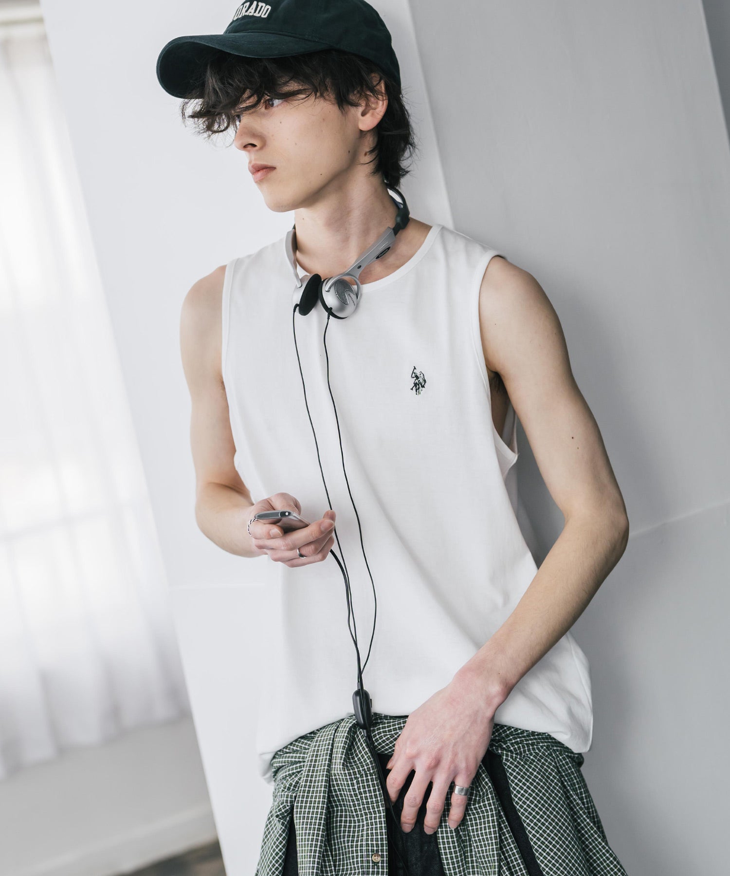 U.S. POLO ASSN. ユーエスポロアッスン 別注コラボワンポイントロゴ刺繍天竺タンクトップ/ノースリーブTee 15441