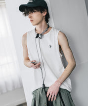 U.S. POLO ASSN. ユーエスポロアッスン 別注コラボワンポイントロゴ刺繍天竺タンクトップ/ノースリーブTee 15441