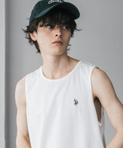 U.S. POLO ASSN. ユーエスポロアッスン 別注コラボワンポイントロゴ刺繍天竺タンクトップ/ノースリーブTee 15441