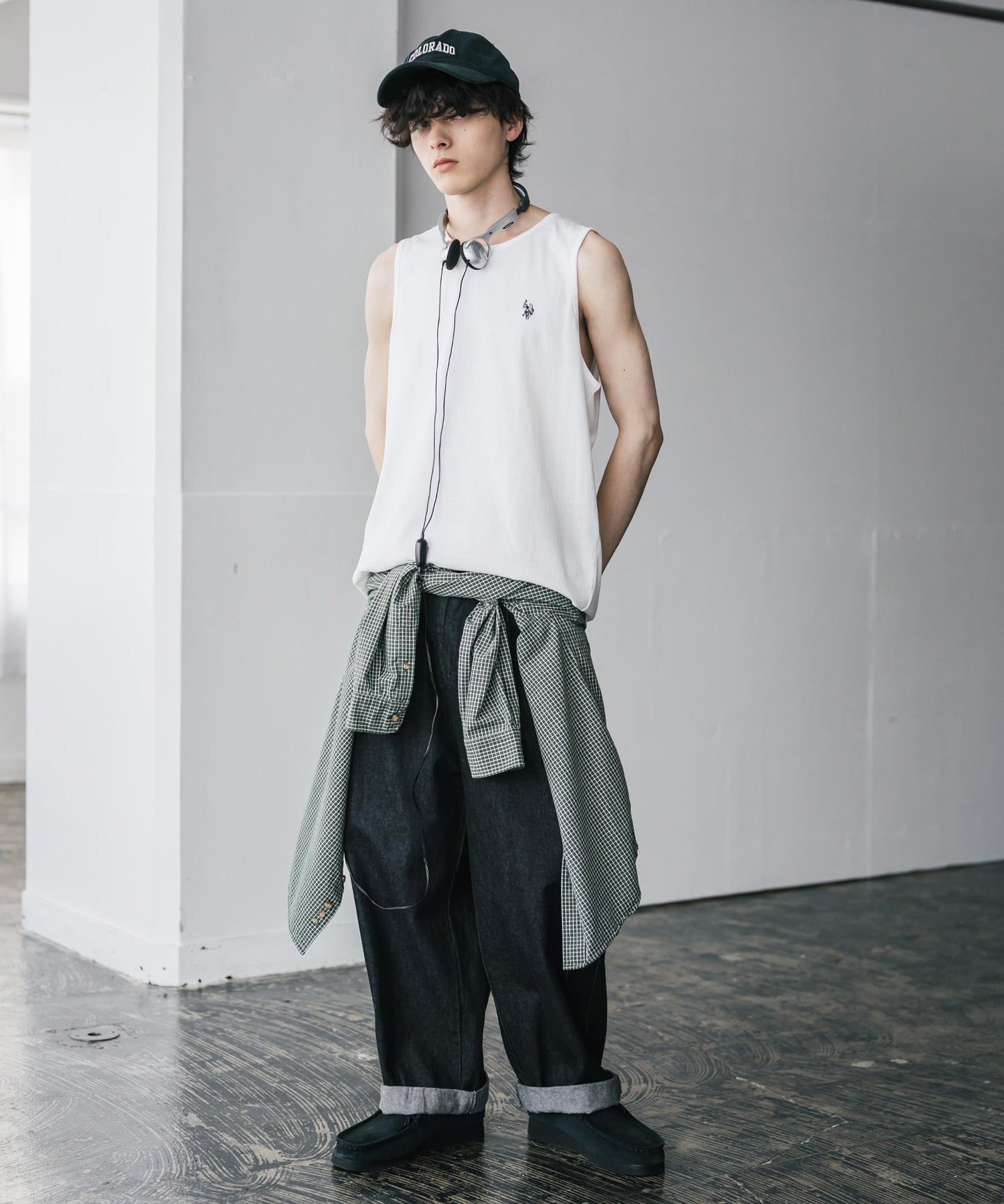 U.S. POLO ASSN. ユーエスポロアッスン 別注コラボワンポイントロゴ刺繍天竺タンクトップ/ノースリーブTee 15441