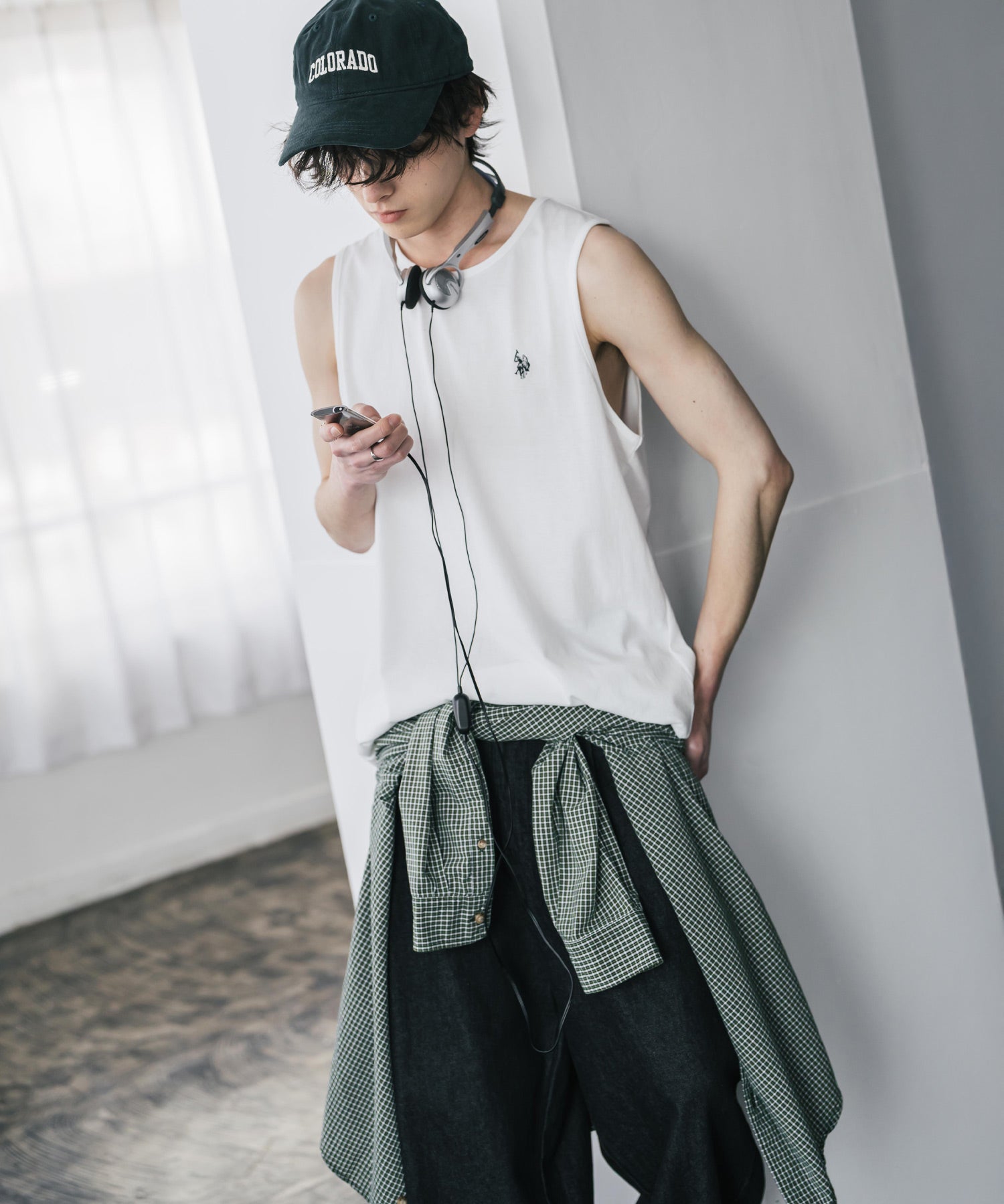 U.S. POLO ASSN. ユーエスポロアッスン 別注コラボワンポイントロゴ刺繍天竺タンクトップ/ノースリーブTee 15441