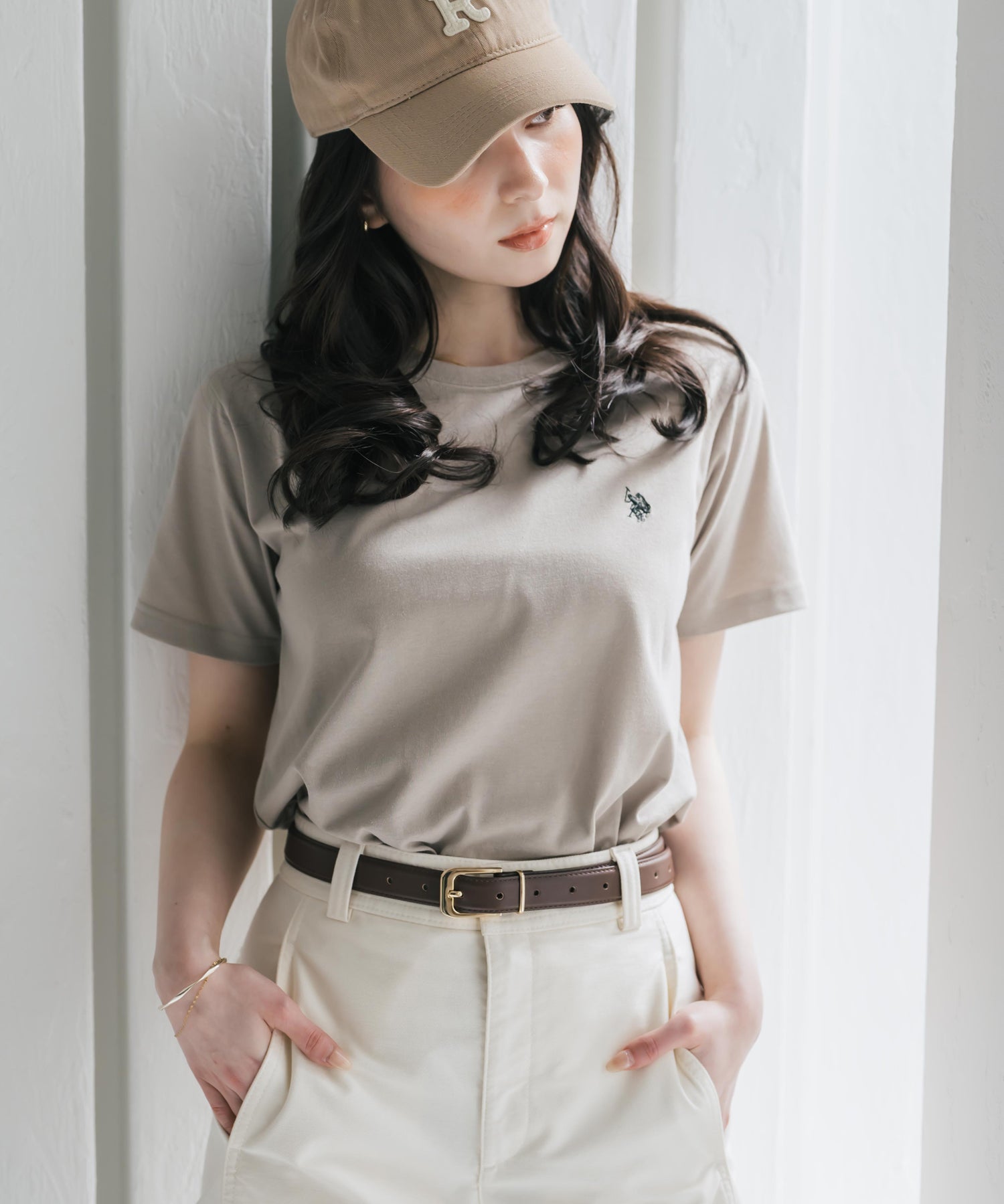 U.S. POLO ASSN. W's 別注コラボワンポイントロゴ刺繍半袖Tシャツ 15442