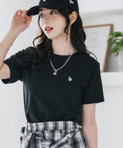U.S. POLO ASSN. W's 別注コラボワンポイントロゴ刺繍半袖Tシャツ 15442