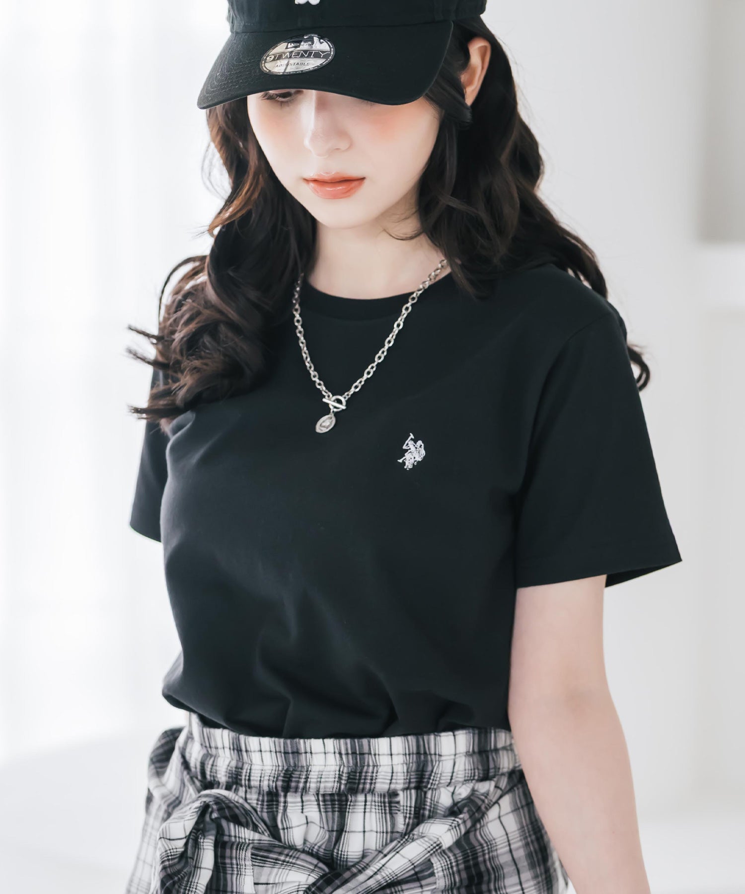 U.S. POLO ASSN. W's 別注コラボワンポイントロゴ刺繍半袖Tシャツ 15442