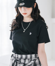 U.S. POLO ASSN. W's 別注コラボワンポイントロゴ刺繍半袖Tシャツ 15442