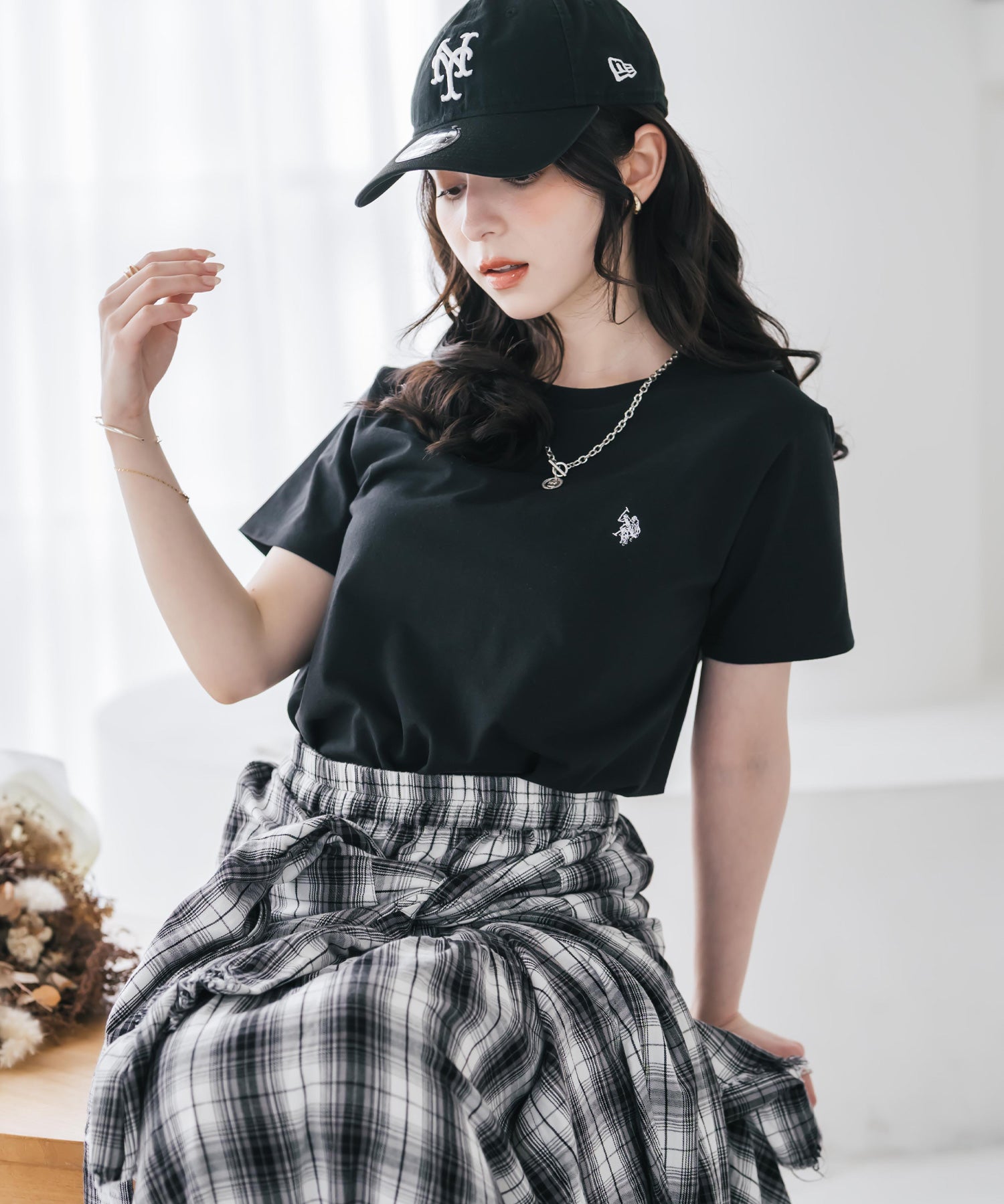 U.S. POLO ASSN. W's 別注コラボワンポイントロゴ刺繍半袖Tシャツ 15442