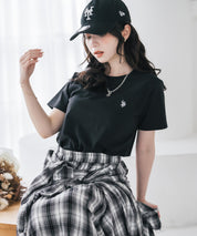 U.S. POLO ASSN. W's 別注コラボワンポイントロゴ刺繍半袖Tシャツ 15442