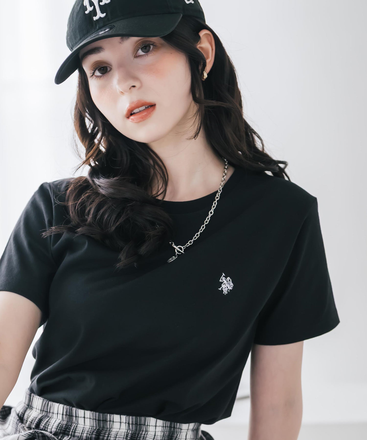 U.S. POLO ASSN. W's 別注コラボワンポイントロゴ刺繍半袖Tシャツ 15442
