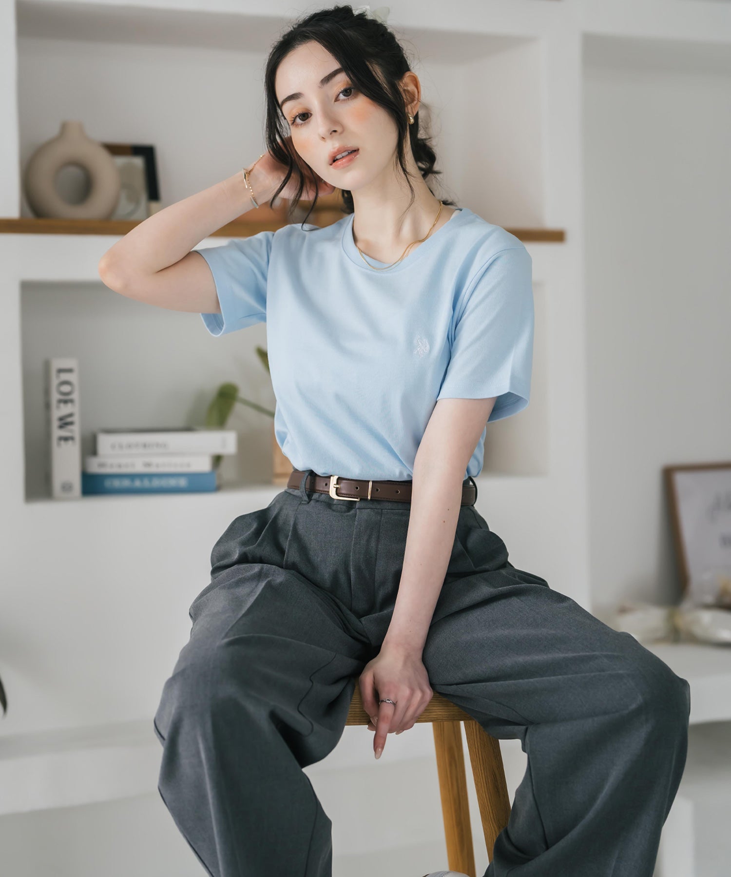 U.S. POLO ASSN. W's 別注コラボワンポイントロゴ刺繍半袖Tシャツ 15442