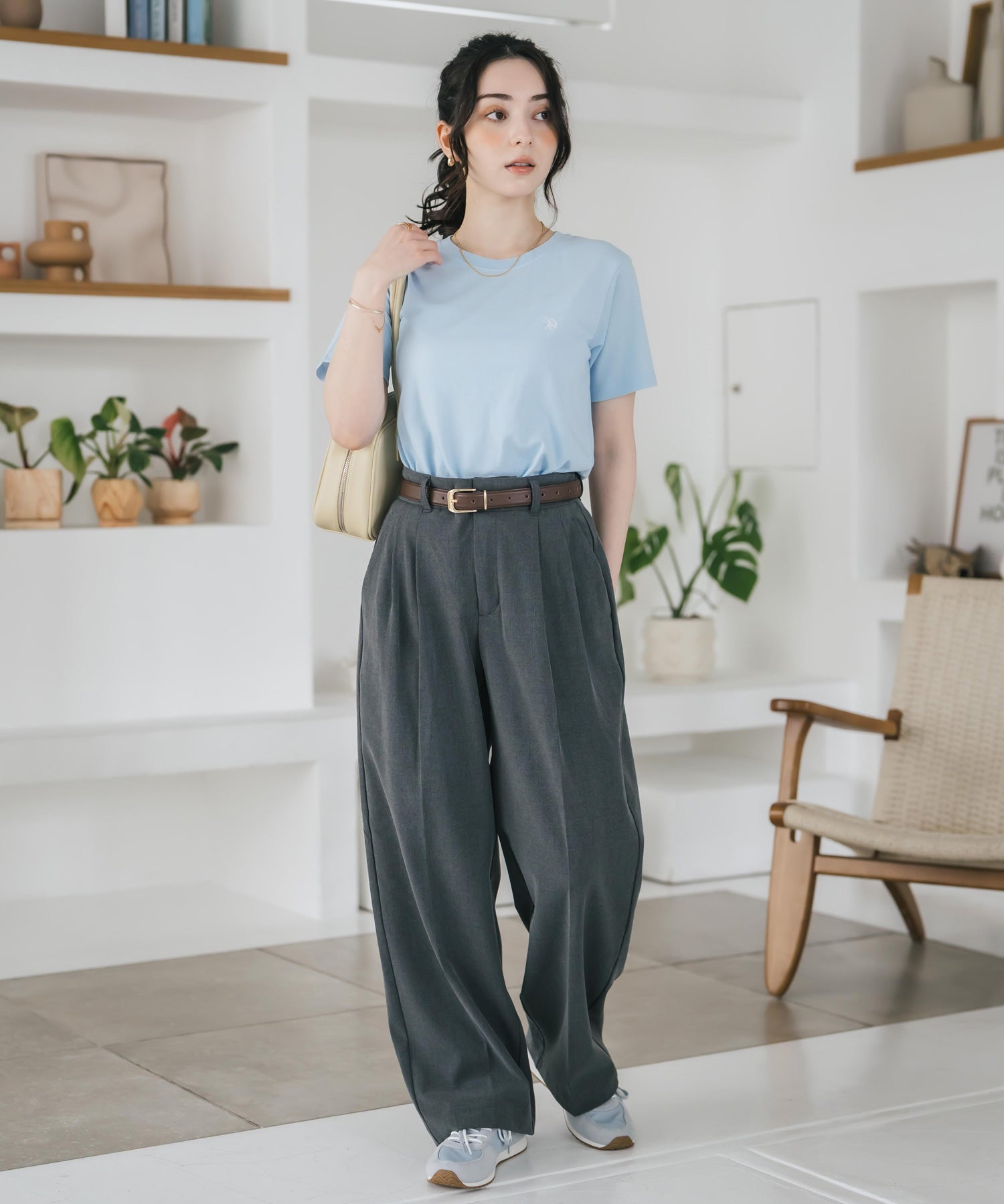 U.S. POLO ASSN. W's 別注コラボワンポイントロゴ刺繍半袖Tシャツ 15442