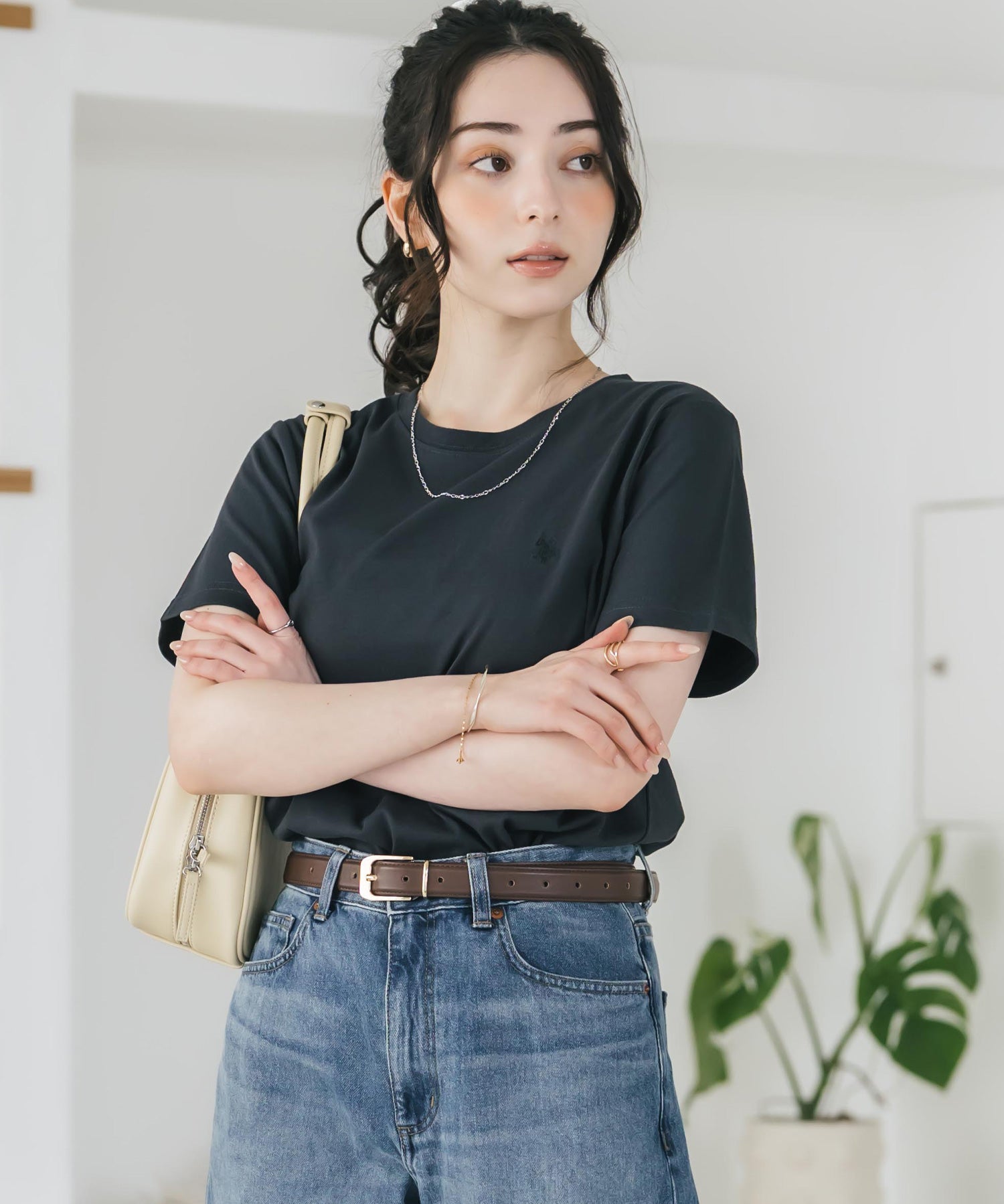 U.S. POLO ASSN. W's 別注コラボワンポイントロゴ刺繍半袖Tシャツ 15442