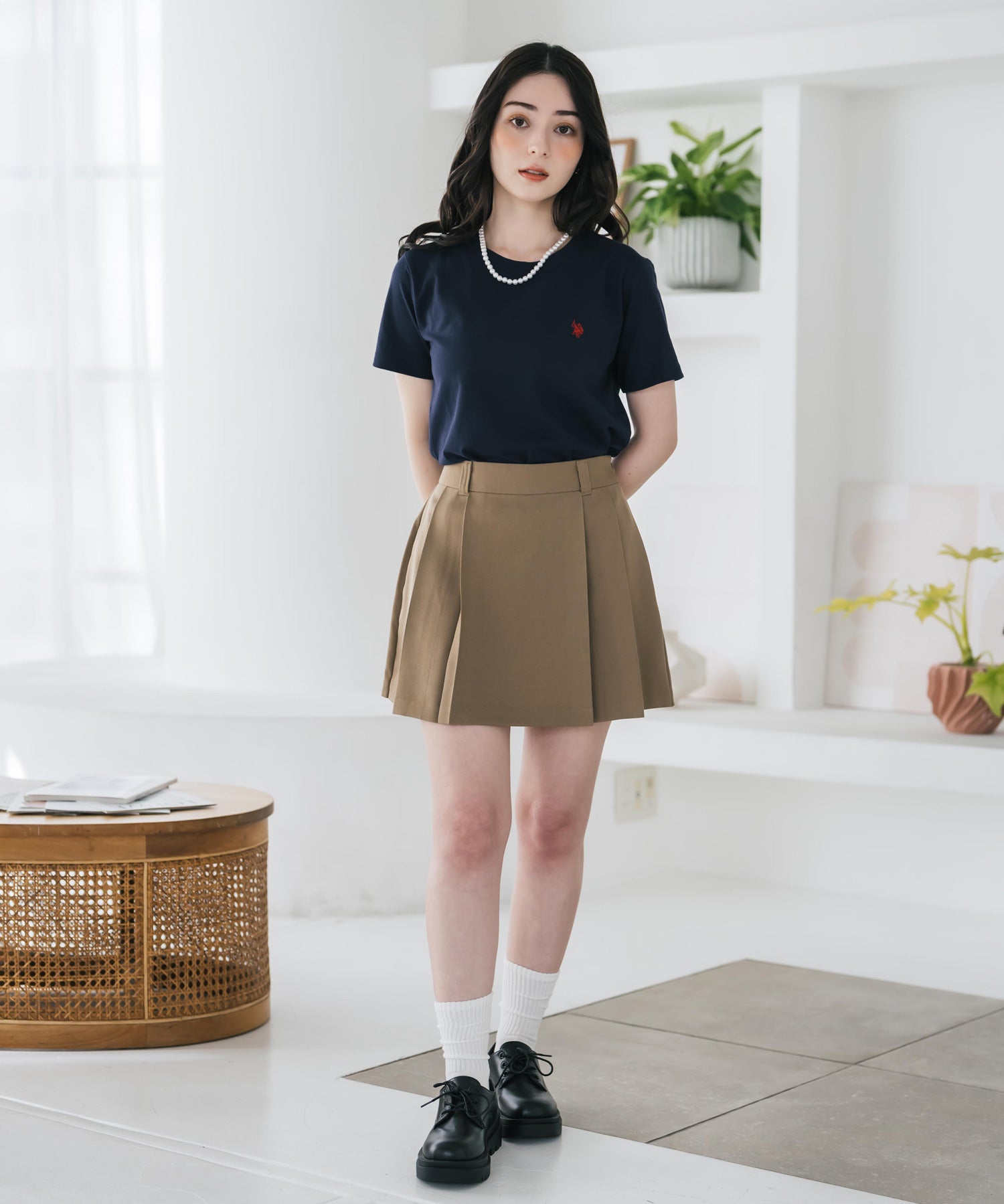 U.S. POLO ASSN. W's 別注コラボワンポイントロゴ刺繍半袖Tシャツ 15442