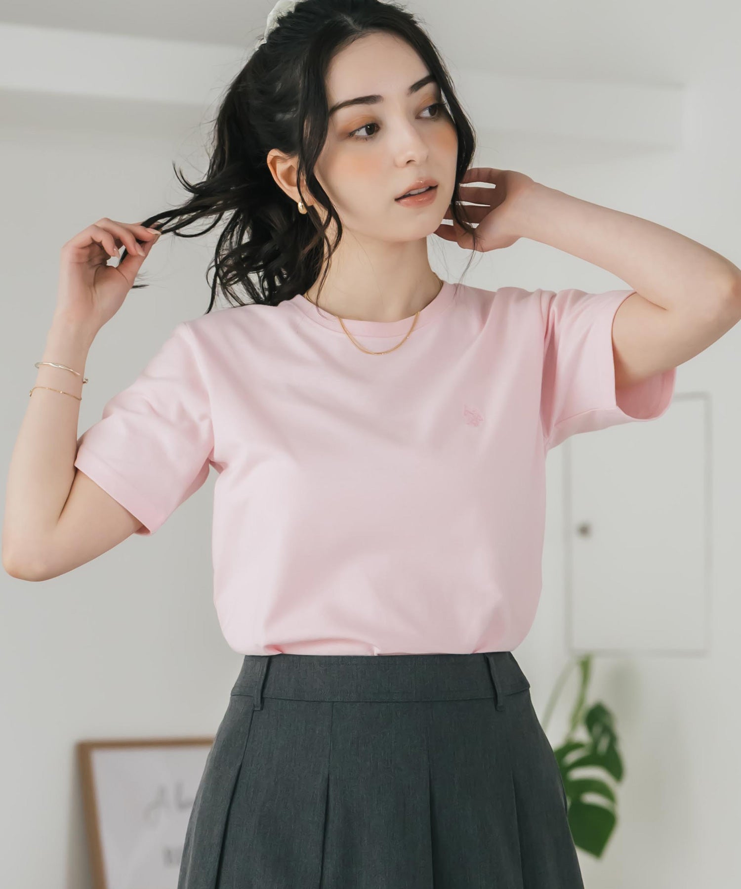 U.S. POLO ASSN. W's 別注コラボワンポイントロゴ刺繍半袖Tシャツ 15442