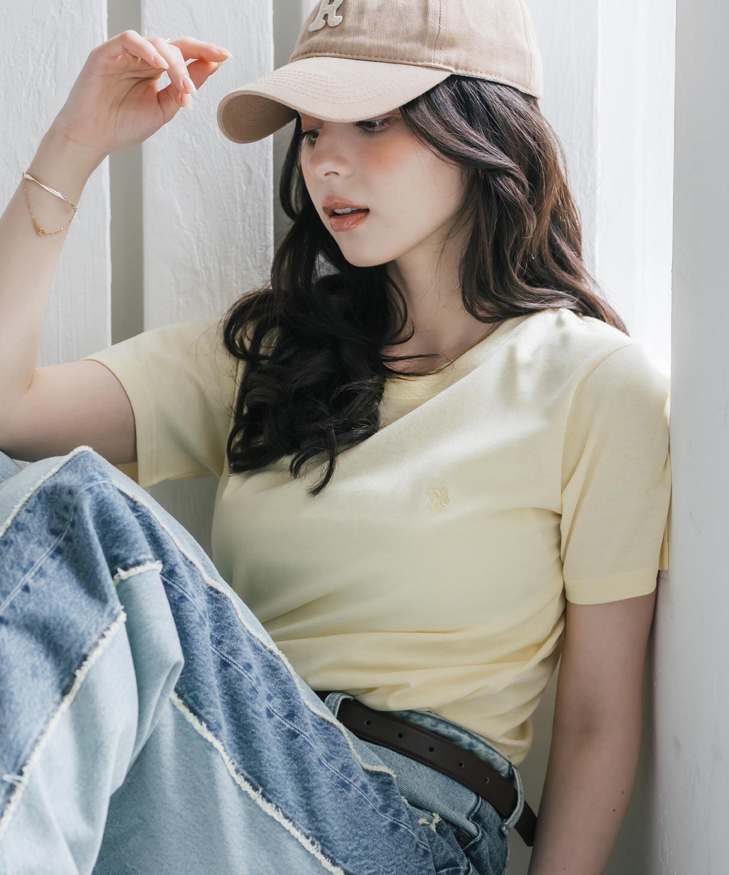 U.S. POLO ASSN. W's 別注コラボワンポイントロゴ刺繍半袖Tシャツ 15442