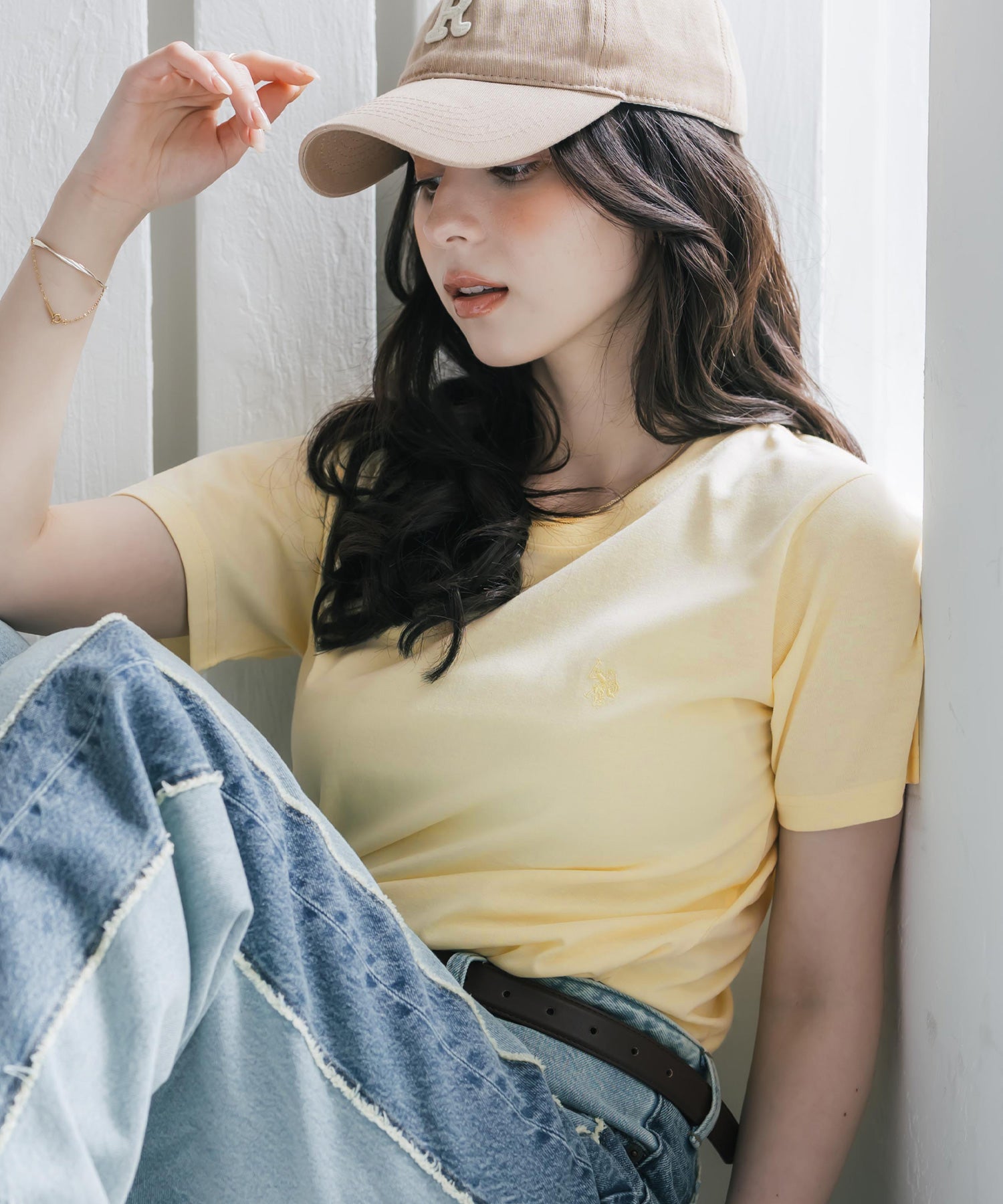 U.S. POLO ASSN. W's 別注コラボワンポイントロゴ刺繍半袖Tシャツ 15442