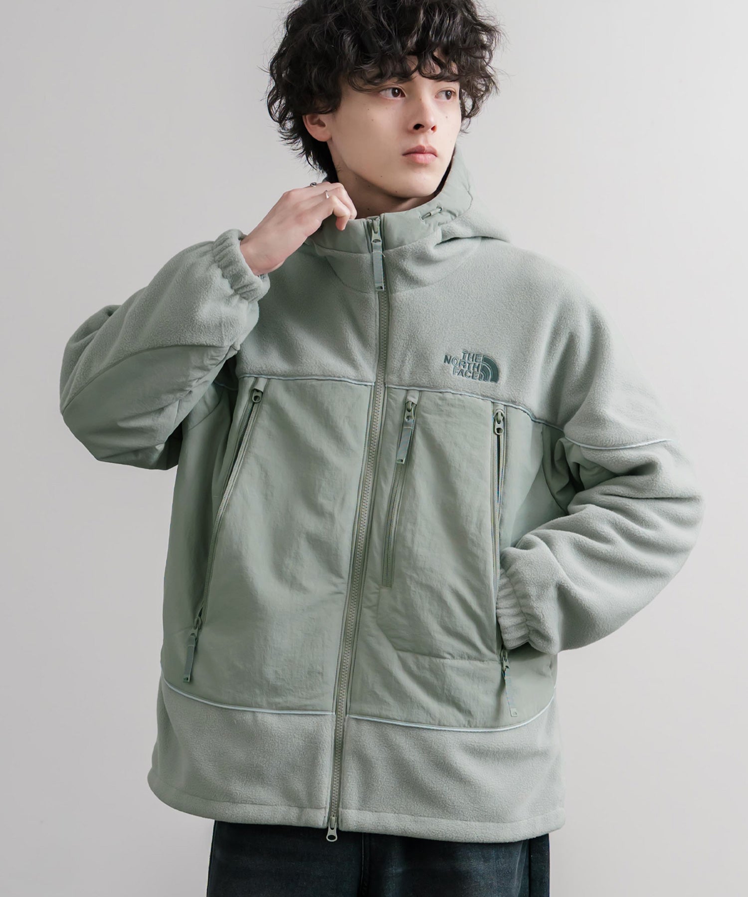 新色追加 韓国店舗限定商品 THE NORTH FACE ザ・ノースフェイス M’S CRETA JACKET オーバーサイズロゴ刺繍ポーラテックラグランフリースジャケット 15457