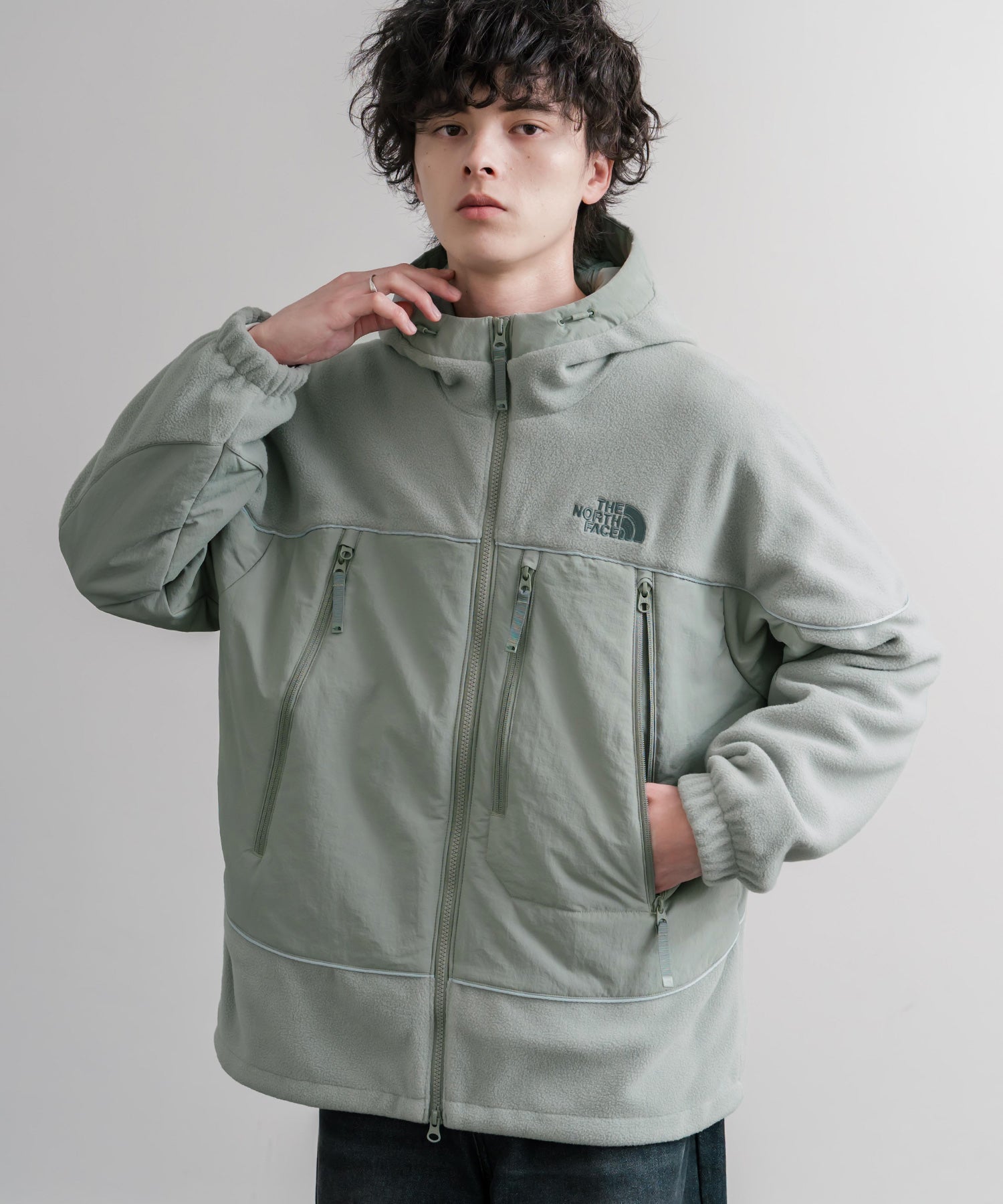 新色追加 韓国店舗限定商品 THE NORTH FACE ザ・ノースフェイス M’S CRETA JACKET オーバーサイズロゴ刺繍ポーラテックラグランフリースジャケット 15457