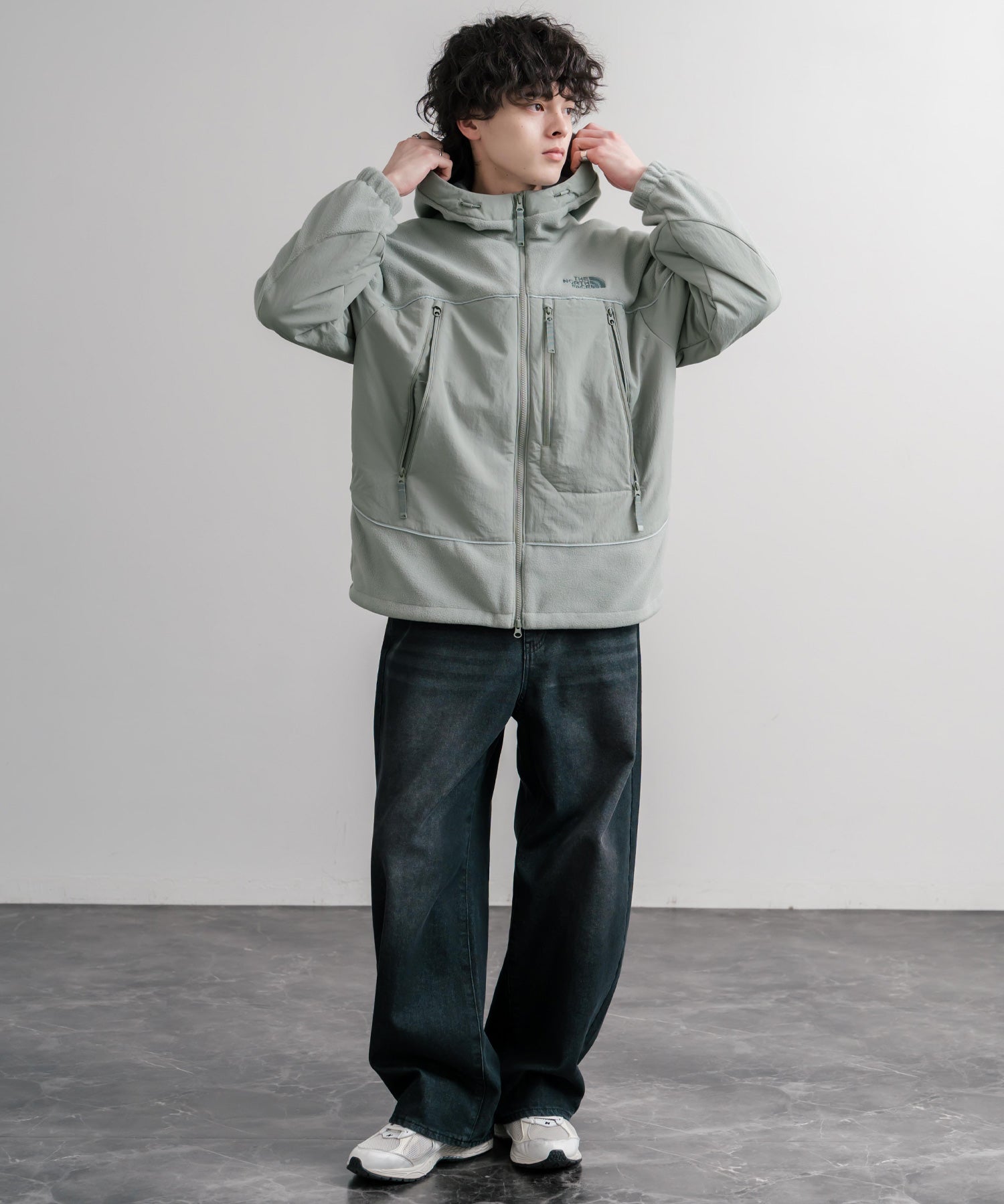 新色追加 韓国店舗限定商品 THE NORTH FACE ザ・ノースフェイス M’S CRETA JACKET オーバーサイズロゴ刺繍ポーラテックラグランフリースジャケット 15457