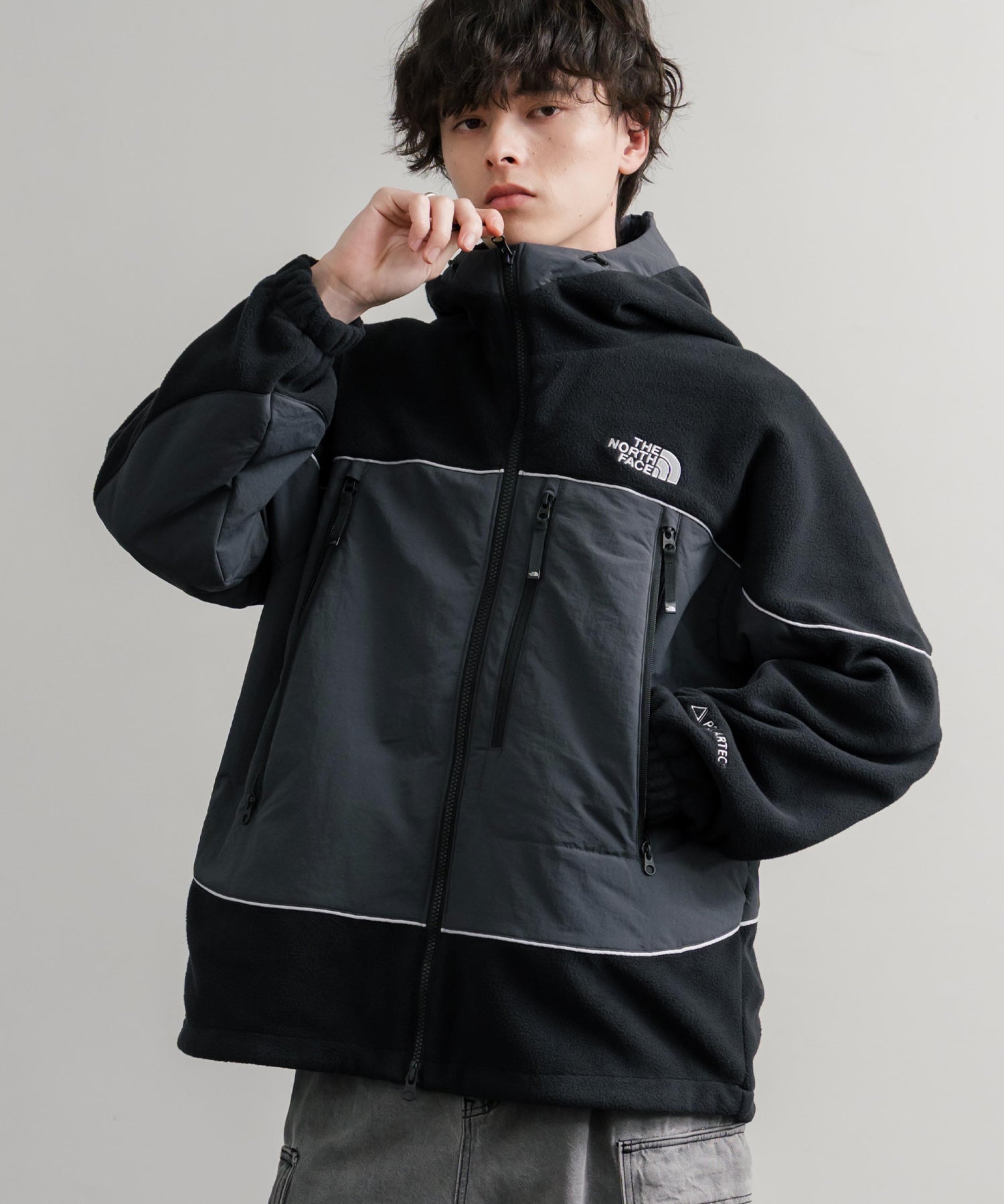 韓国店舗限定商品 THE NORTH FACE ザ・ノースフェイス M’S CRETA JACKET オーバーサイズロゴ刺繍ポーラテックラグランフリースジャケット 15457