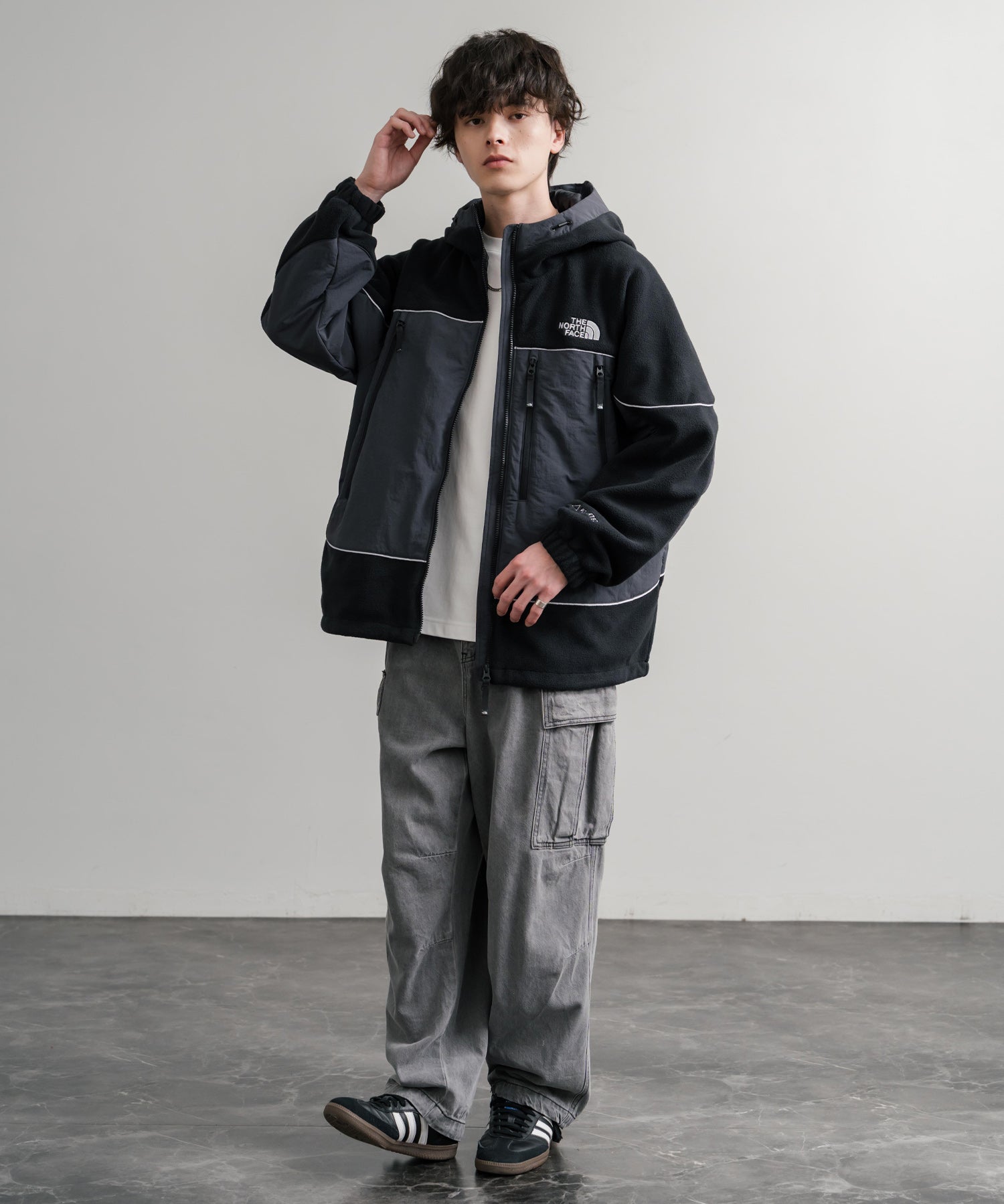 韓国店舗限定商品 THE NORTH FACE ザ・ノースフェイス M’S CRETA JACKET オーバーサイズロゴ刺繍ポーラテックラグランフリースジャケット 15457