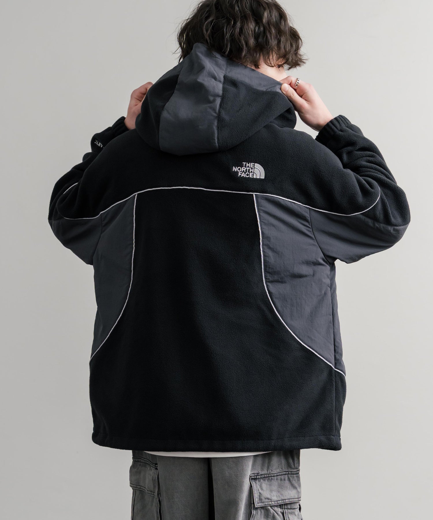 韓国店舗限定商品 THE NORTH FACE ザ・ノースフェイス M’S CRETA JACKET オーバーサイズロゴ刺繍ポーラテックラグランフリースジャケット 15457