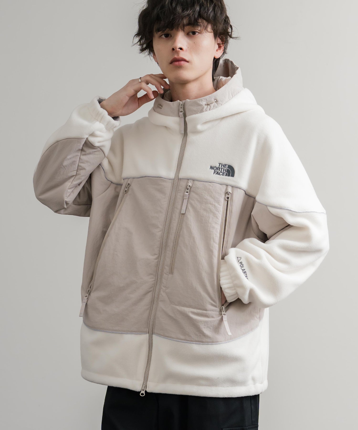 韓国店舗限定商品 THE NORTH FACE ザ・ノースフェイス M’S CRETA JACKET オーバーサイズロゴ刺繍ポーラテックラグランフリースジャケット 15457