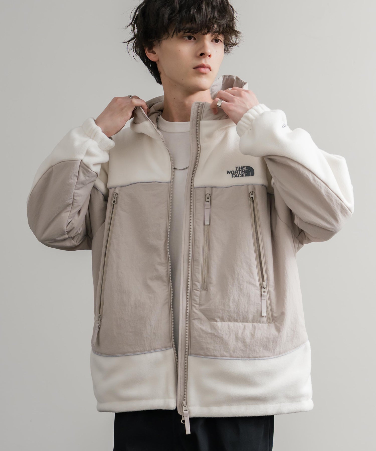 韓国店舗限定商品 THE NORTH FACE ザ・ノースフェイス M’S CRETA JACKET オーバーサイズロゴ刺繍ポーラテックラグランフリースジャケット 15457