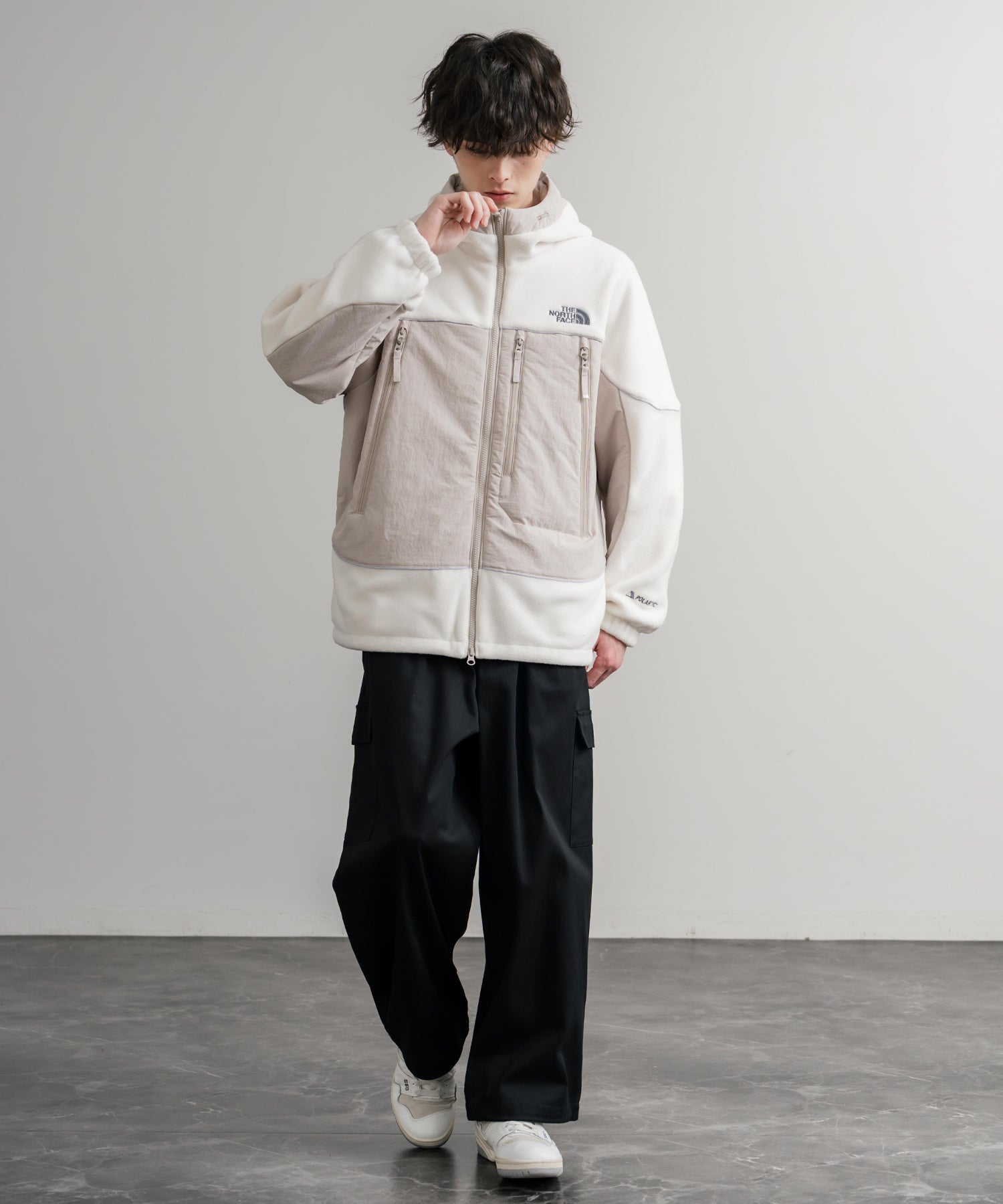 韓国店舗限定商品 THE NORTH FACE ザ・ノースフェイス M’S CRETA JACKET オーバーサイズロゴ刺繍ポーラテックラグランフリースジャケット 15457