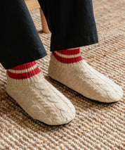 FRUIT OF THE LOOM フルーツオブザルーム 内ボアリンクススリッパ/リンクス編みワンポイントロゴ室内用スリッパ 15461