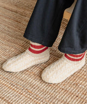 FRUIT OF THE LOOM フルーツオブザルーム 内ボアリンクススリッパ/リンクス編みワンポイントロゴ室内用スリッパ 15461