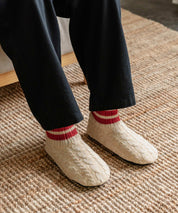 FRUIT OF THE LOOM フルーツオブザルーム 内ボアリンクススリッパ/リンクス編みワンポイントロゴ室内用スリッパ 15461